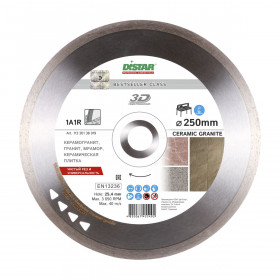 Круг алмазний вiдрiзний 1A1R 250 Bestseller Ceramic granite, Distar №1