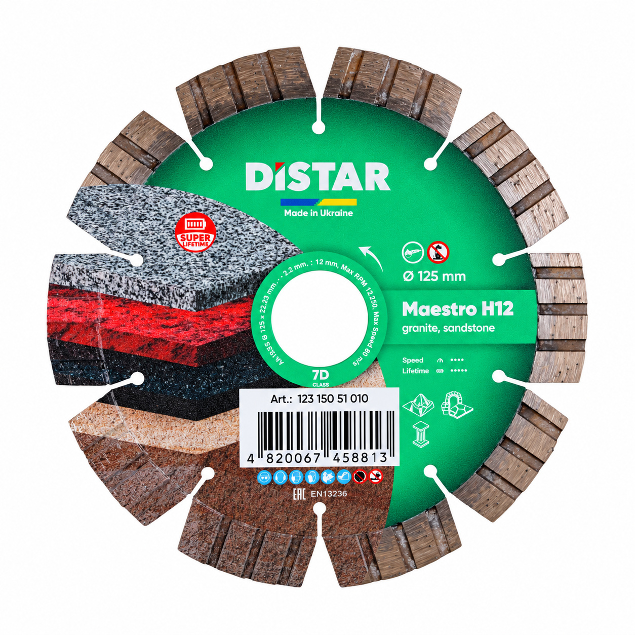 Diamond cutting blade 1A1RSS 125 Maestro H12