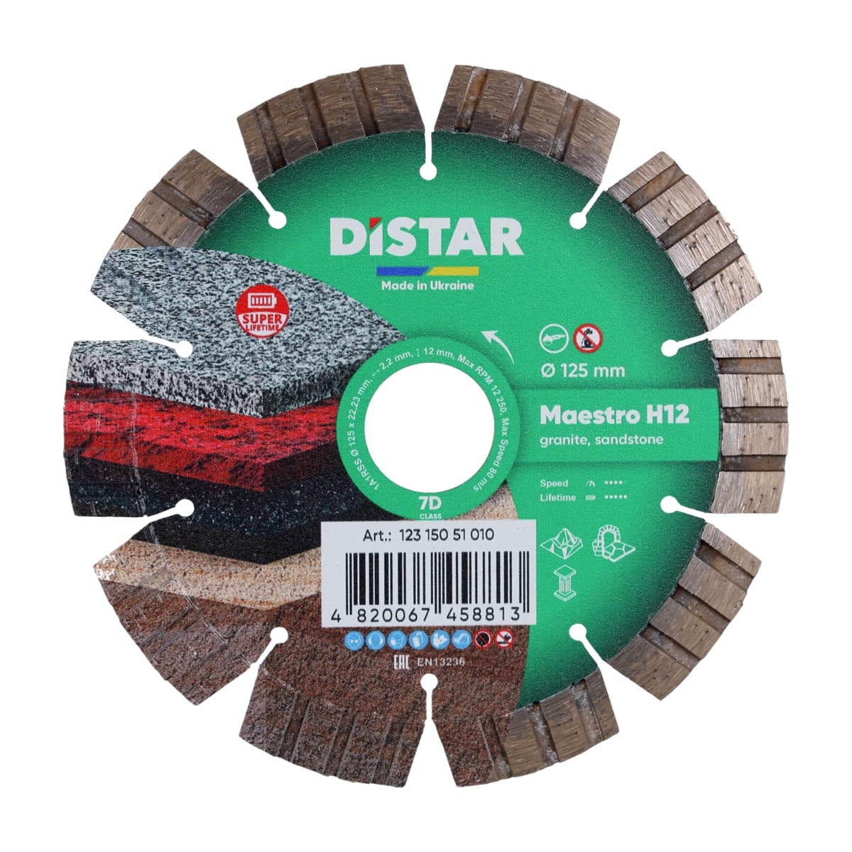 Diamond cutting blade 1A1RSS 125 Maestro H12