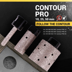 Frez diamentowy GF-V 25x50xM14 Contour PRO №7 Frez diamentowy GF-V 25x50xM14 Contour PRO, Baumesser №7