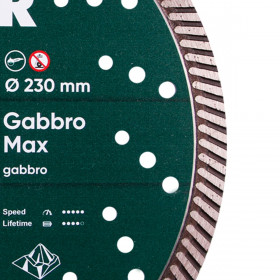 Diamond cutting blade Turbo 232x70 Gabbro Max №3 Diamond cutting blade Turbo 232x70 Gabbro Max, Distar №3