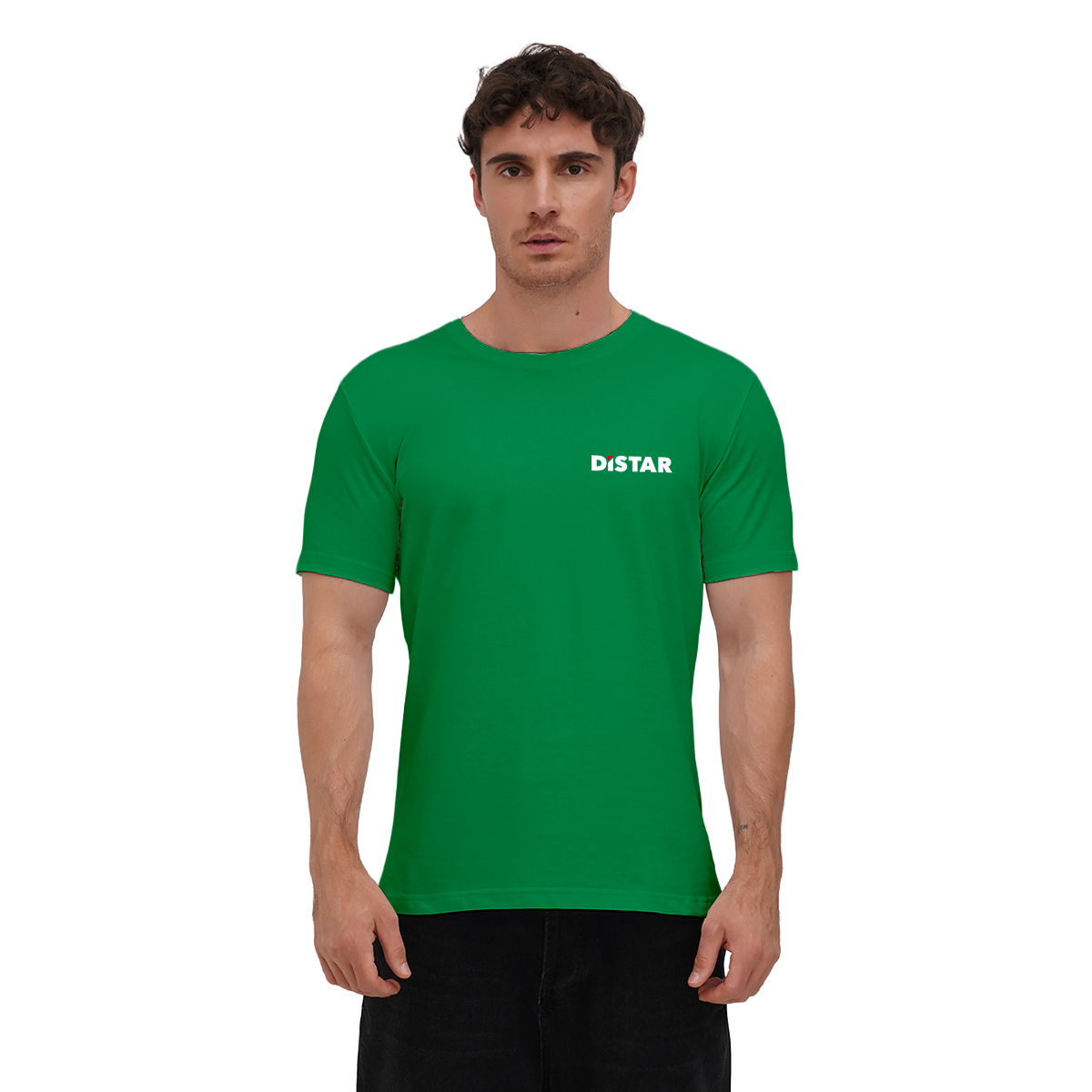 Markowana basicowa koszulka z elastanem