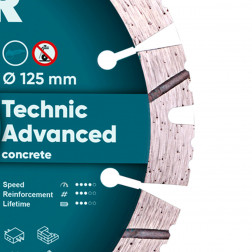 Diamentowa tarcza tnąca 1A1RSS 125 Technic Advanced