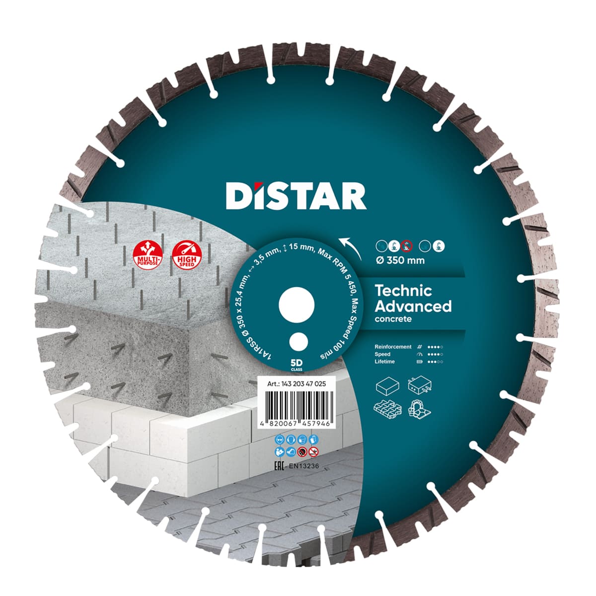 Diamond cutting blade 1A1RSS 350 Technic Advanced