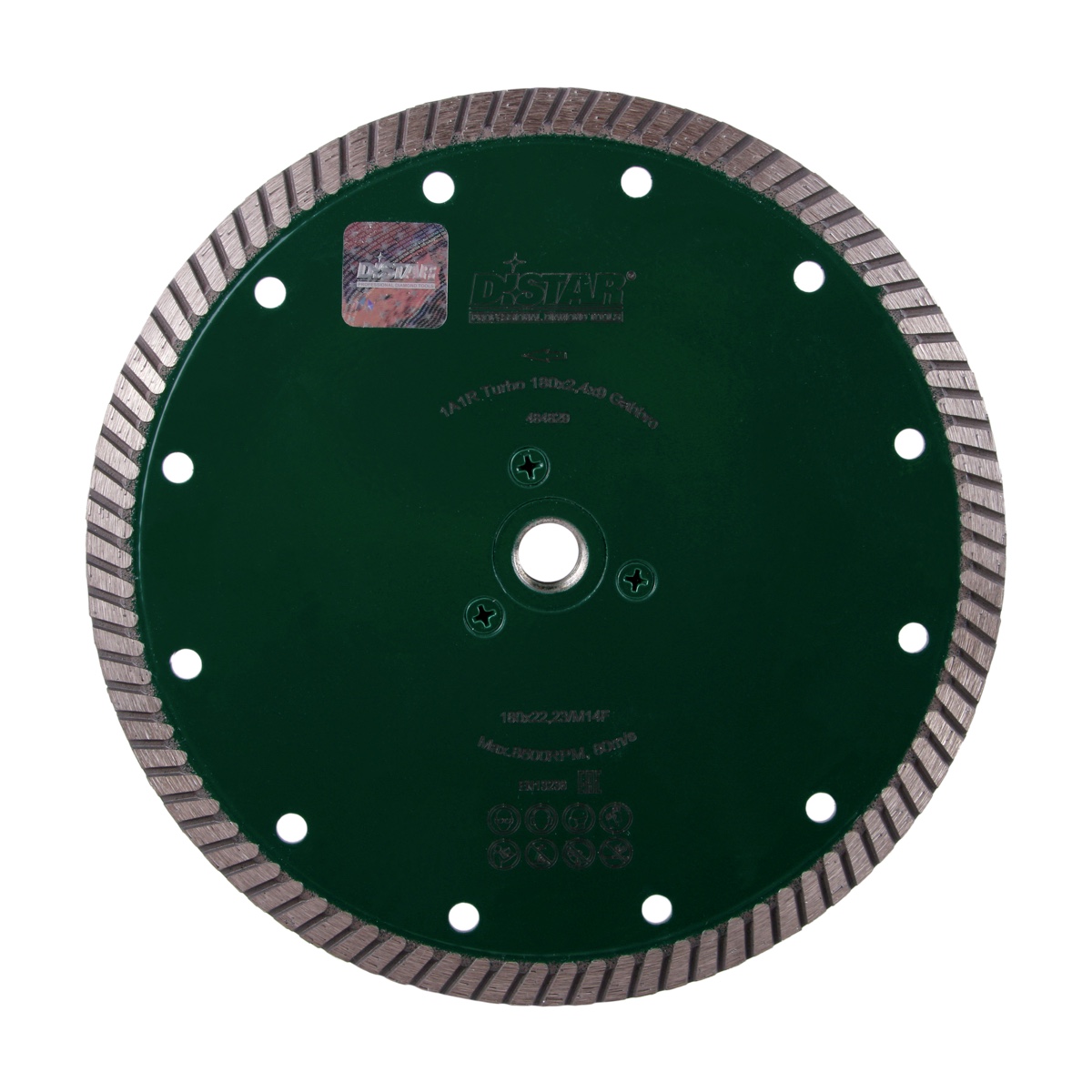 Diamond cutting blade 1A1R Turbo 180x2,4x9x22,23/M14F Gabbro