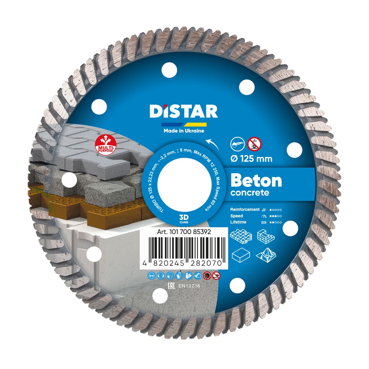 Tarcza diamentowa tnąca Turbo 125 Beton