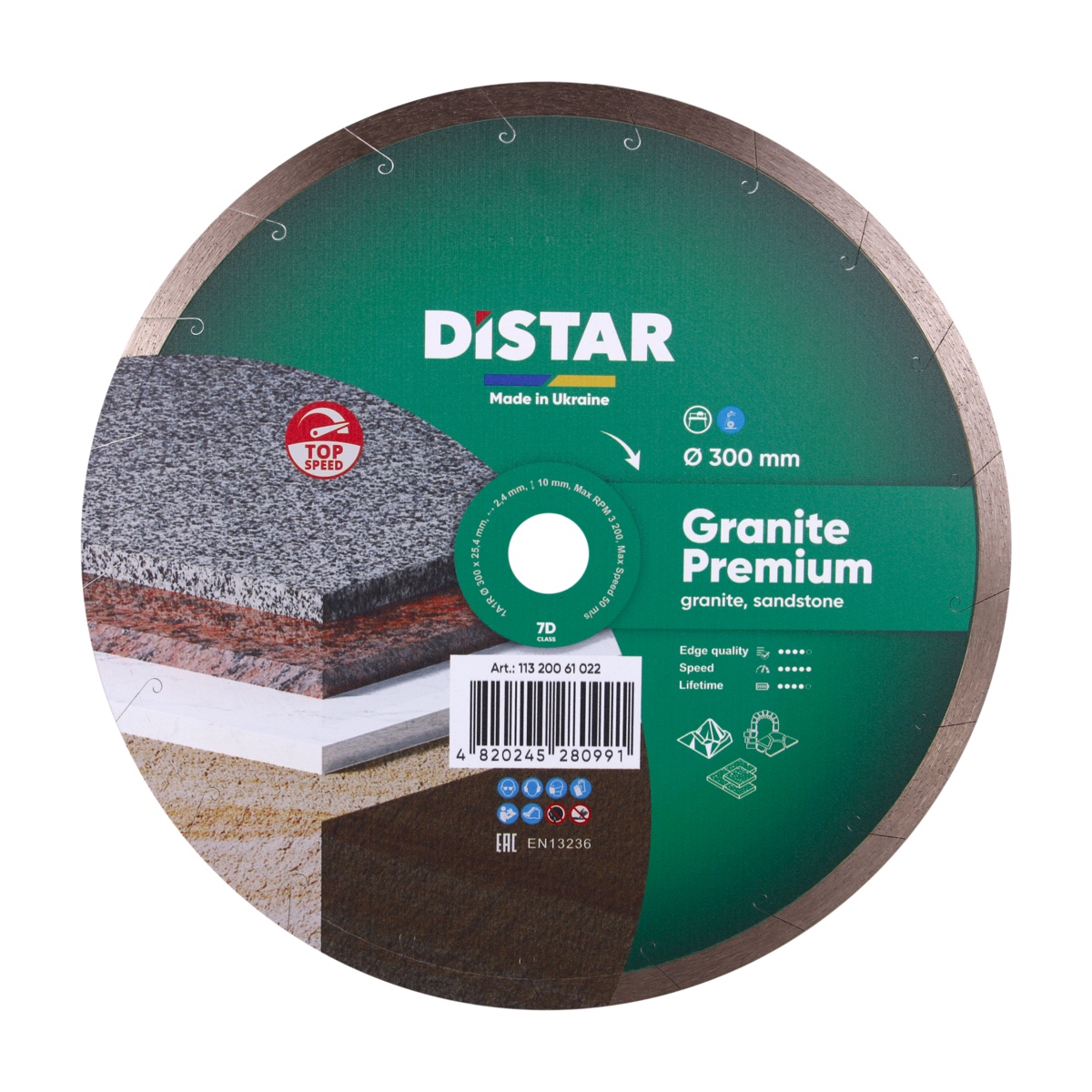 Diamond cutting blade 1A1R 300x2,4x10x25,4 Granite Premium