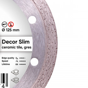 Diamentowa tarcza 1A1R 125 mm Decor Slim №2 Diamentowa tarcza 1A1R 125 mm Decor Slim, Distar №2
