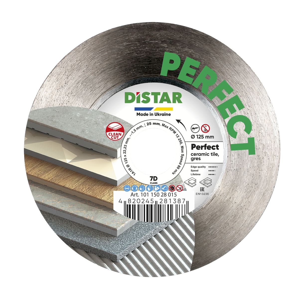 Diamentowa tarcza 1A1R 125x22,23H Perfect