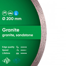 Diamond cutting blade 1A1R 200 Granite №2 Diamond cutting blade 1A1R 200 Granite, Distar №2