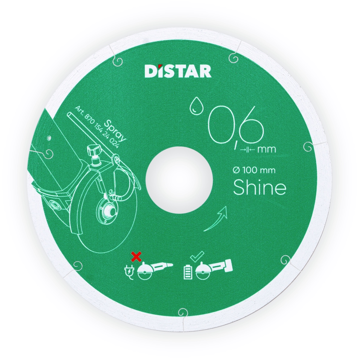 Diamentowa tarcza tnąca 1A1R 101,6x0,6x22,23 Shine