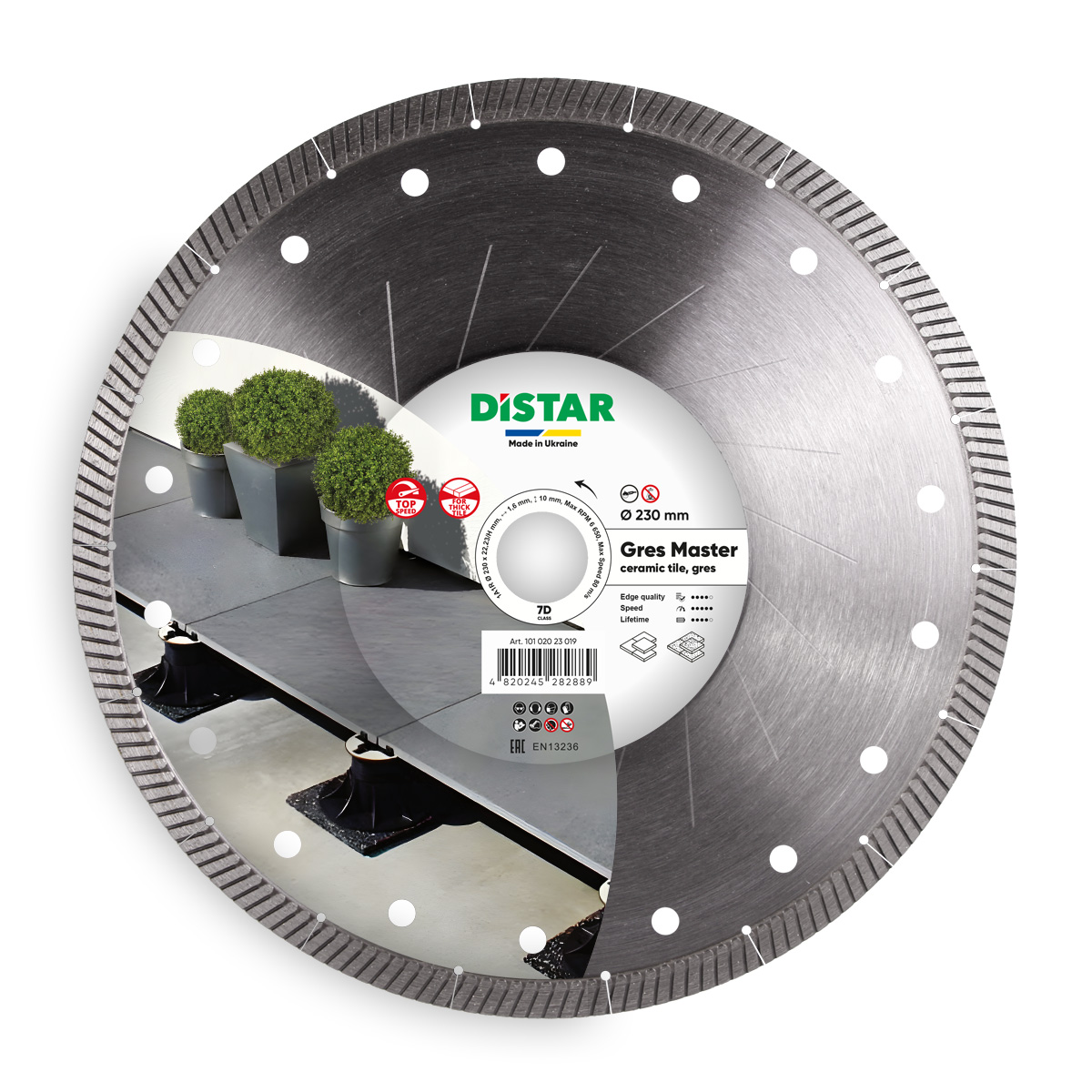 Diamond cutting blade 1A1R 230x22,23 Gres Master